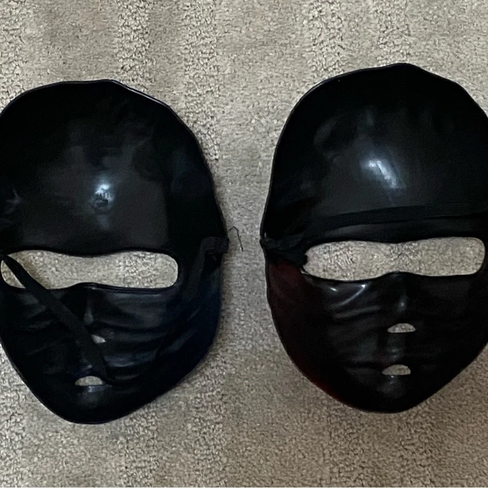 3/$29 - Ninja Hard Plastic Mask, 2pc Green & Red Kids Costume, Greenbrier Int.